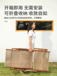 Foldable Rattan Lounge Chair with Side Table for Balcony Garden Patio