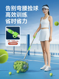 American No-Bend Portable Tennis Ball Picker, Fast Automatic Ball Collector, Extendable Stainless Steel Roller