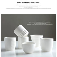 Ceramic White Tea Cup Set - 160-165ml Small Restaurant & Hotel Drinkware