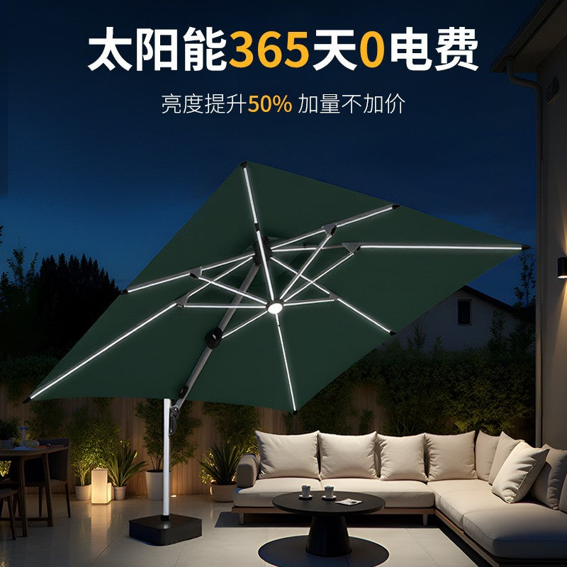 Outdoor Patio Cantilever Umbrella with Wheeled Base, UV Protection for Garden, Deck, and Commercial Use