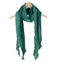 Bohemian Pleated Cotton Linen Scarf with Paisley Patchwork for Women
