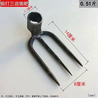 Forged Steel Garden Rake with Wooden Handle for Cultivating and Loosening Soil