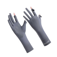 Women's Summer Ice Silk UV Protection Half-Finger Gloves for Outdoor Cycling and Driving