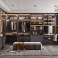 Small Apartment Bedroom Furniture Integrated Wardrobe Simple All-Aluminum Home Assembly Double Door Aluminum Alloy Wardrobe