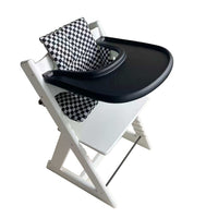 Adjustable Solid Beech Wood High Chair for Kids, Multi-functional Baby Dining and Learning Chair