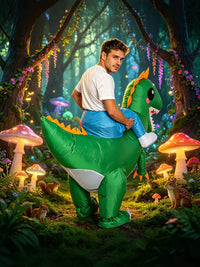 Inflatable Dinosaur Rider Costume for Halloween & Parties