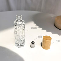 10ml Bamboo Cap Glass Roll-On Bottle with Steel Ball and Electroplated Aluminum Lid for Essential Oils