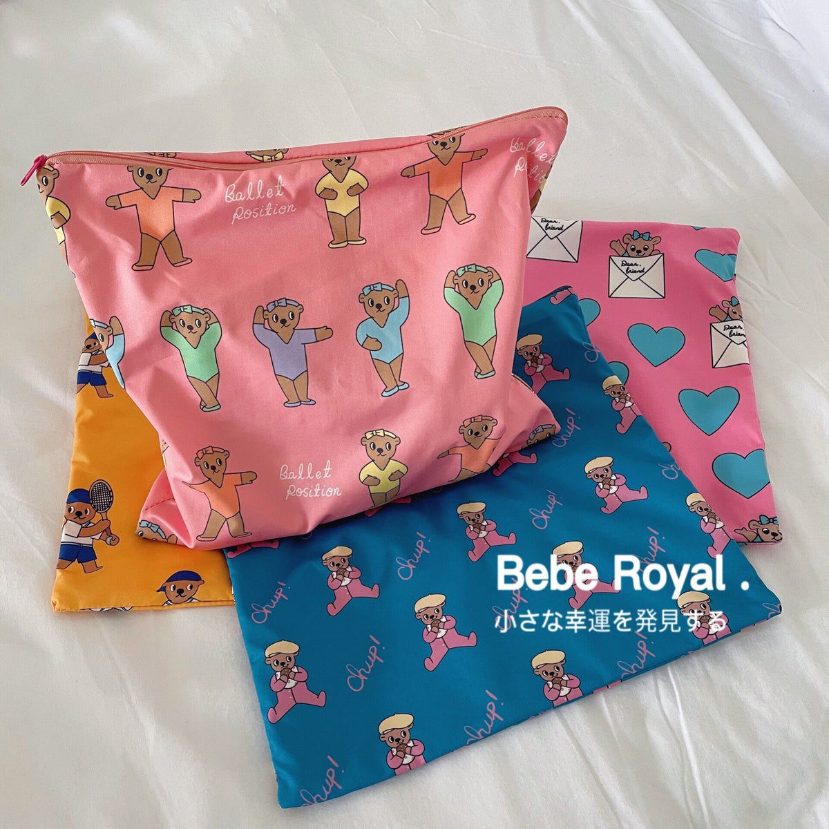 Korean Ins Cartoon Bear Portable Cosmetic Travel Pouch