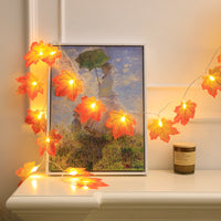 Thanksgiving LED String Lights with Pumpkin and Maple Leaf Decorations
