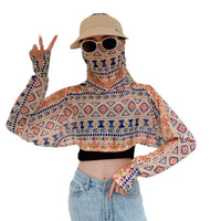 Women's UV Protection Driving Cape with Face Mask and Long Sleeves