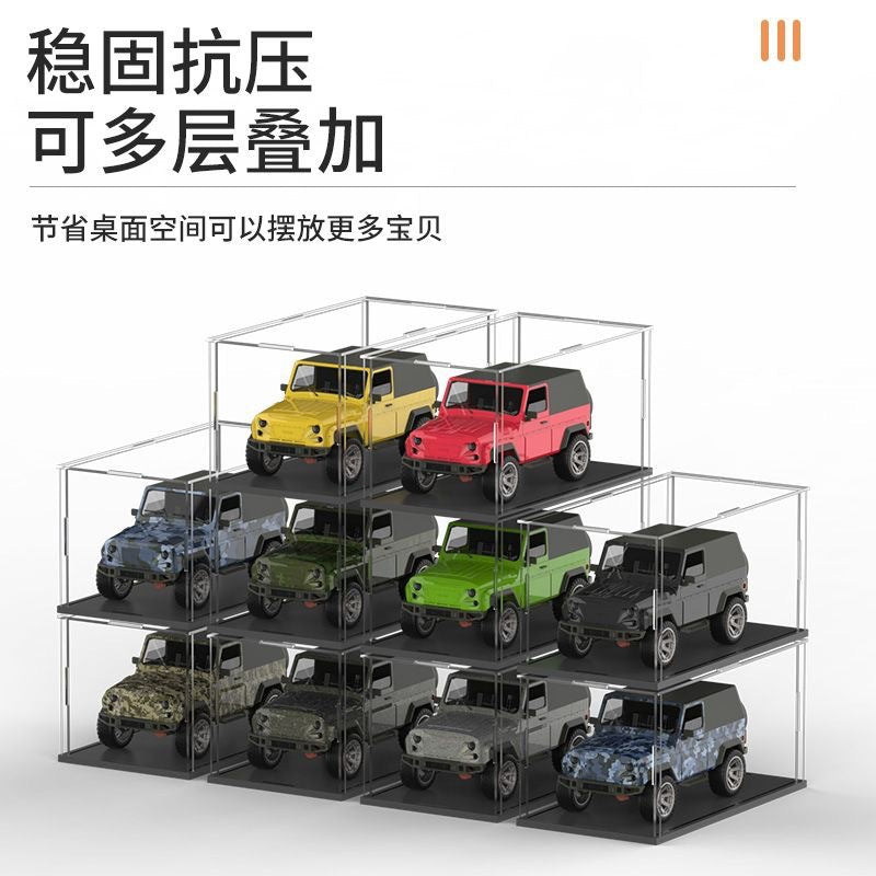 Acrylic Display Case for 1:87 Car Models & Figurines, Dustproof Rectangular Storage Box