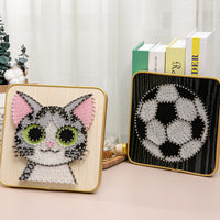 DIY String Art Kit Cartoon Animal Wooden Board Craft Set
