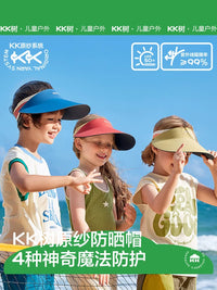 KK Tree Kids' UV Protection Sun Visor Hat for Boys and Girls, Outdoor Empty Top Sun Hat with Wide Brim