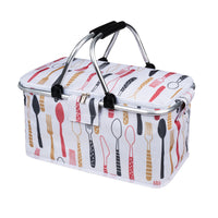 Multifunctional Foldable Picnic Basket Insulated Lunch Bag Outdoor Camping Cooler Tote