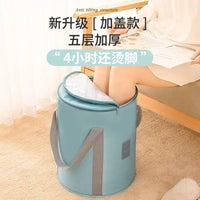 Portable Foldable Foot Spa Bucket with Lid - Deep Soaking Tub for Travel & Home Use