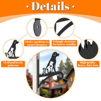 Outdoor Wall-Mounted Plant Hanger for Bird Feeders, Lanterns, and Flower Pots - Black Metal