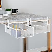 Under Desk Storage Drawer Organizer Pull-Out Hanging Basket for Office Workstation - No-Drill Installation