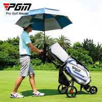 PGM Golf Push Cart with Seat, 3-Wheel Foldable Trolley for Juniors and Adults