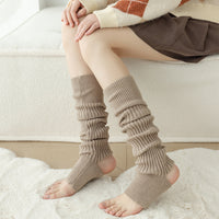 Women's Thickened Faux Cashmere Leg Warmers with Stirrups for Yoga and Winter