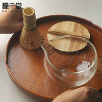Suiqiantang Japanese Hammered Glass Matcha Bowl Set with Whisk and Scoop