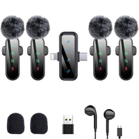 Wireless Lavalier Microphone for Studio Recording, Karaoke, and Live Streaming - Portable Bluetooth Mini Mic