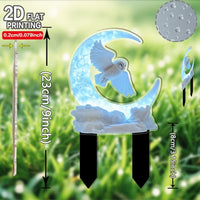 Acrylic Crescent Owl Garden Stake for Outdoor Yard Decor