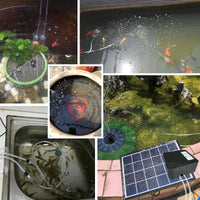 Solar Pond Aerator Pump 6W Ultra-Quiet USB Rechargeable Air Pump DC Fish Tank Oxygenator for Aquaculture