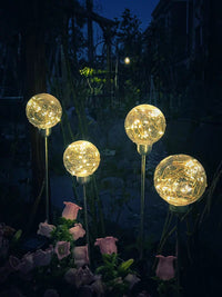 Solar Powered Copper Wire Ball Reed Landscape Lights Waterproof Outdoor Garden Decoration