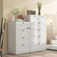 Modern Minimalist Metal 5-Drawer Chest for Bedroom and Living Room Storage