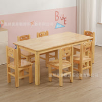 Adjustable Solid Wood Kids Table and Chair Set for Preschool and Learning