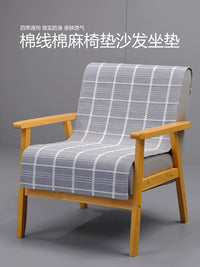 Linen Cotton Blend Sofa Chair Cushion with Backrest Cover, All-Season Universal