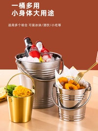 Thickened Stainless Steel Ice Bucket for Bar KTV Champagne Wine Beer Ice Cubes Commercial Use