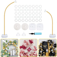 Adjustable Gold/White Balloon Arch Kit with Base for Wedding & Party Decorations