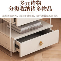 Modern Minimalist Nightstand with Storage, Small Acrylic Bedside Table for Bedroom