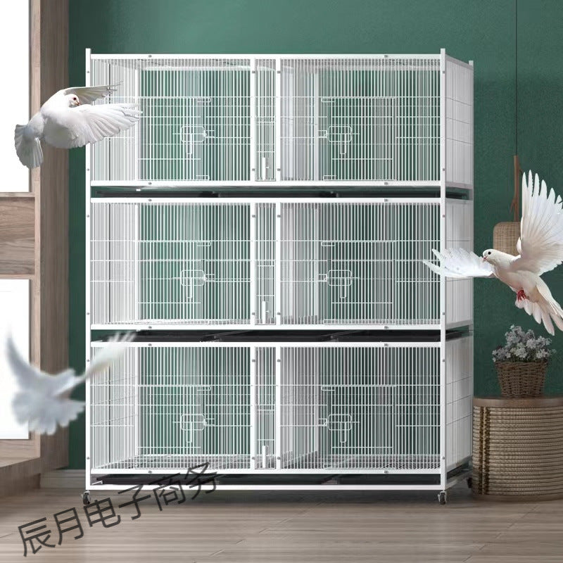 Multi-Tier Pigeon Breeding Cage with Divider, Pet Shop Boarding Cage for Pigeons and Small Animals