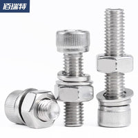 304 Stainless Steel Hex Socket Cap Head Screw, Nut, and Washer Assortment Kit
