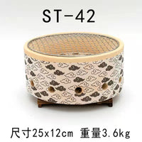Japanese Style Charcoal Grill for Commercial and Home Use, Portable Clay BBQ Stove