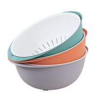 Double-Layer Drain Basket for Washing Vegetables, Fruits, and Rice - Thickened Multi-functional Kitchen Strainer