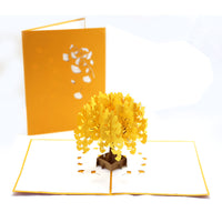 Ginkgo Tree 3D Pop-Up Greeting Card for Teachers & Friends, Handmade Laser-Cut Message Card