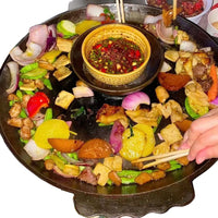 Cast Iron Hot Pot Grill Pan, Non-stick Smokeless Multi-layer for Home & Commercial Use