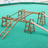 Outdoor Carbonized Climbing Frame for Kids, DIY Kindergarten Sensory Training Equipment, Physical Fitness Combination Balance Training