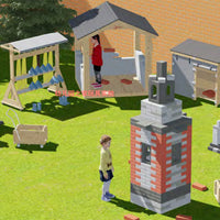 Large Outdoor EVA Building Blocks for Kids, Chinese Courtyard House Construction Toy for Kindergarten Play