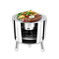 Portable Wood Burning Stove for Outdoor Camping and Picnics, Multifunctional Firewood Cooker for BBQ and Tea