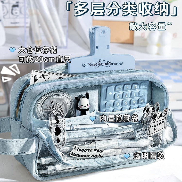 5-Layer Large Capacity Transparent Pencil Case for Students