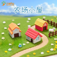 Miniature Farmhouse Cottage Resin Ornaments for DIY Micro Landscape Decor