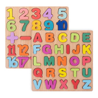 3D Wooden Puzzle Board for Kids - Numbers, Shapes, and Alphabet Learning Toy