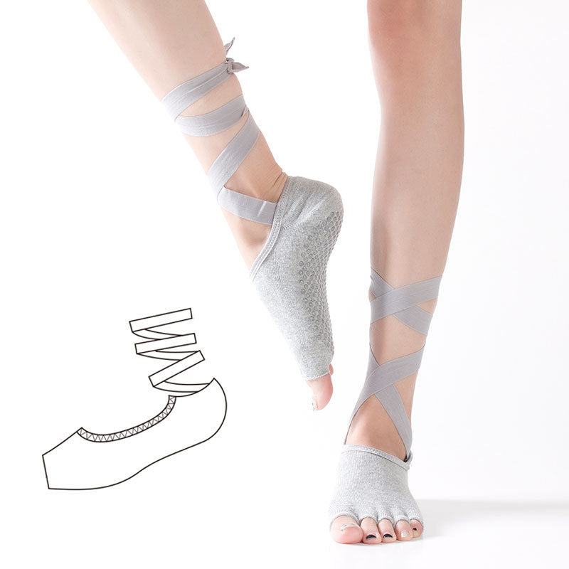 Yoga Toe Socks with Straps Non-Slip for Pilates Barre Dance