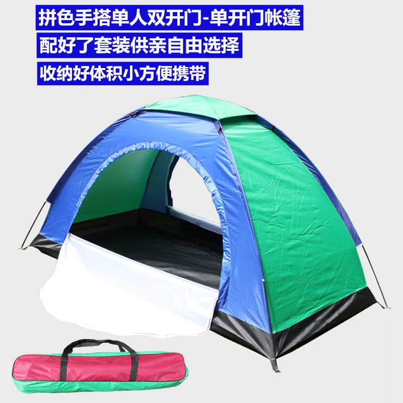 Portable Outdoor Camping Tent with Mosquito Net and UV Protection for Single or Double Occupancy