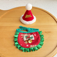 Pet Christmas Costume Set - Hat, Scarf, and Bib for Cats and Dogs