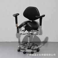 Ergonomic Dental Saddle Stool with Adjustable Height for Dentists and Nurses